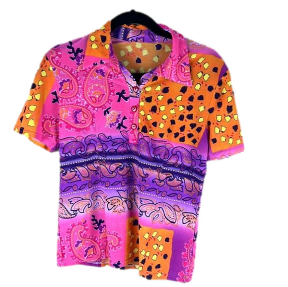 jw Printed Short Sleeved Graphic Collared Button Up Shirt - Picture 1 of 10